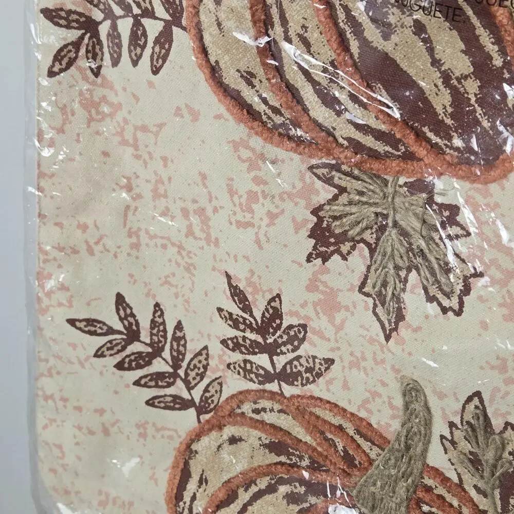 Table Runner Pumpkins Secret Celebrity 14 x 72 Modern Farmhouse Embroidered Tass